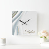 Elegante Witte Sluier Persoonlijk Vierkante Klok (Huis)