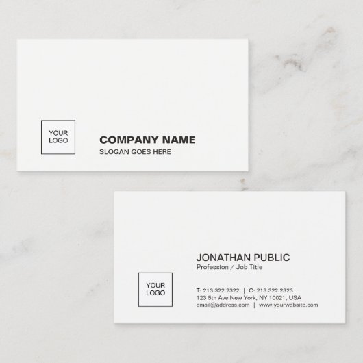 Elegante witte Smart Plain Professional Corporate Visitekaartje (Voorkant / Achterkant)