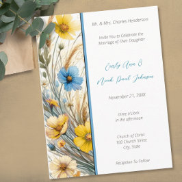 Elegante Witte Sneeuwval Huwelijksuitnodiging Uitnodiging Briefkaart