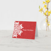 Elegante Witte Sneeuwvlok (Cranberry) Kaart (Gele Bloem)