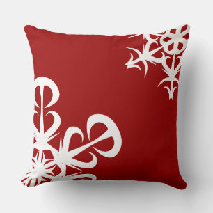 Elegante Witte Sneeuwvlok Kerstmis Kussen
