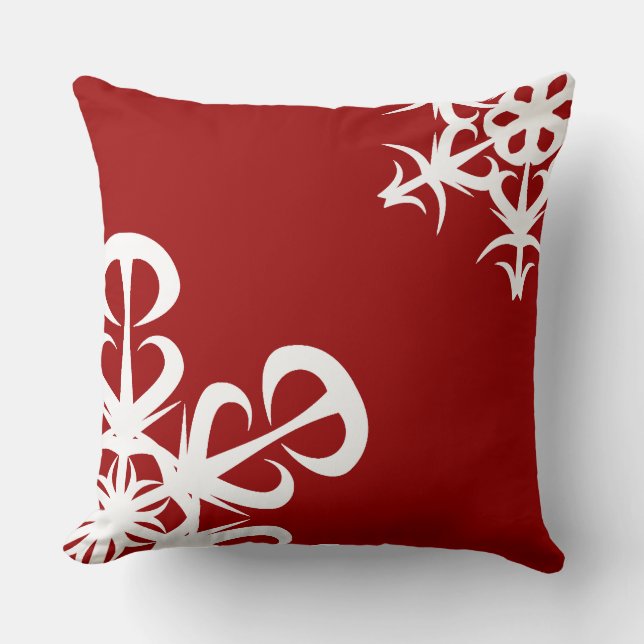 Elegante Witte Sneeuwvlok Kerstmis Kussen (Voorkant)
