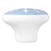 Elegante witte sneeuwvlok kerstvakantie keramische knop (Zijkant)