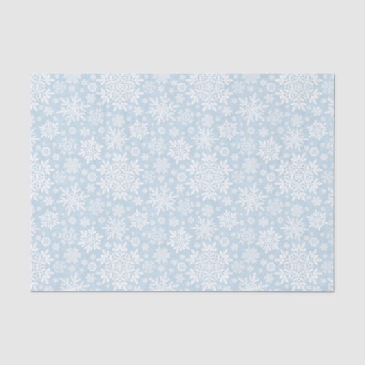 Elegante Witte Sneeuwvlok (Vorstblauw) Tissuepapier (Voorkant)
