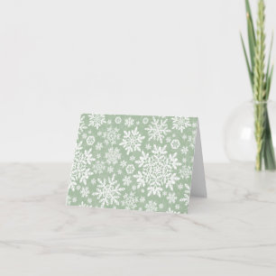Elegante Witte Sneeuwvlokken (Salie Pijnboom) Kaart