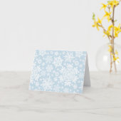 Elegante Witte Sneeuwvlokken (Vorstblauw) Kaart (Gele Bloem)