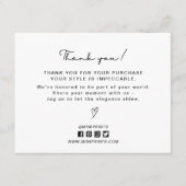 Elegante witte, sociale media iconen bedankkaart informatiekaartje (Voorkant)