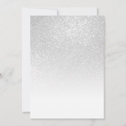 Elegante witte sprankelende glitterfoto Quinceañer Kaart (Achterkant)