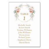 Elegante witte stoffige roos bloemen zitplaatskaar kaart (Achterkant)