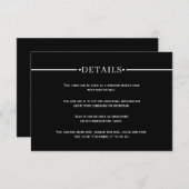 Elegante witte streep en QR-code zwarte details Informatiekaartje (Voorkant / Achterkant)