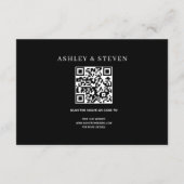 Elegante witte streep en QR-code zwarte details Informatiekaartje (Achterkant)