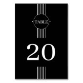 Elegante witte strepen en lijst zwarte bruiloft kaart (Achterkant)