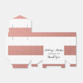 Elegante witte strepen koraal roze Folie bedrukt Bedankdoosjes (Uitgevouwen)