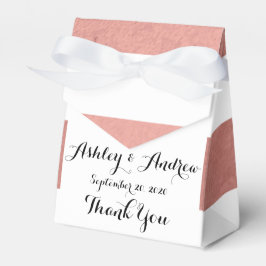 Elegante witte strepen koraal roze Folie bedrukt Bedankdoosjes