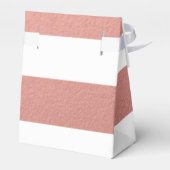 Elegante witte strepen koraal roze Folie bedrukt Bedankdoosjes (Achterkant)