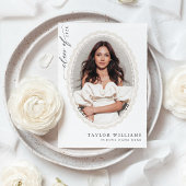 Elegante Witte Strik Afstuderen Kaart