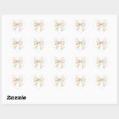 Elegante witte strik baby shower hart sticker (Vel)