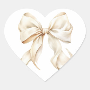 Elegante witte strik baby shower hart sticker