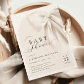 Elegante witte strik baby shower kaart