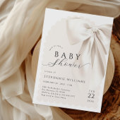 Elegante witte strik baby shower kaart