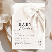 Elegante witte strik baby shower kaart