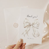 Elegante Witte Strik Bruidsdouche Bedankkaart