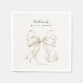 Elegante witte strik bruidsdouche servet (Voorkant)