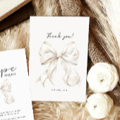 Elegante witte strik bruidsuitnodiging bedankkaart