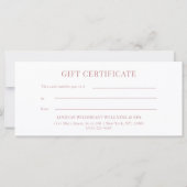 Elegante witte strik cadeaubon (Achterkant)