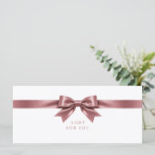 Elegante witte strik cadeaubon (Staand voorkant)