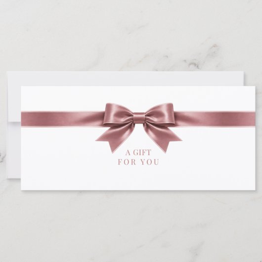Elegante witte strik cadeaubon (Voorkant)