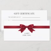Elegante witte strik cadeaubon (Voorkant / Achterkant)