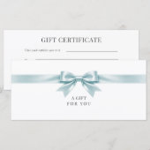 Elegante witte strik cadeaubon (Voorkant / Achterkant)
