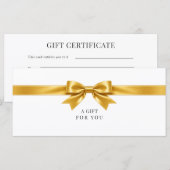 Elegante witte strik cadeaubon (Voorkant / Achterkant)