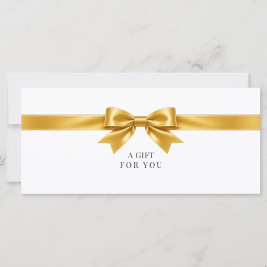Elegante witte strik cadeaubon (Voorkant)