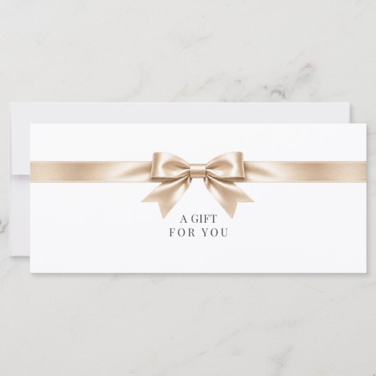 Elegante witte strik cadeaubon (Voorkant)