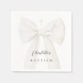 Elegante witte strik doop servet (Voorkant)