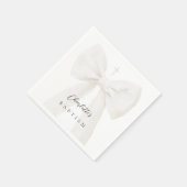 Elegante witte strik doop servet (Hoek)