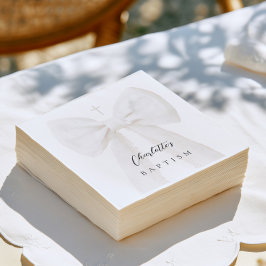 Elegante witte strik doop servet