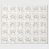 Elegante Witte Strik Kerst Cadeaupapier (Vlak)