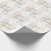 Elegante Witte Strik Kerst Cadeaupapier (Hoek)