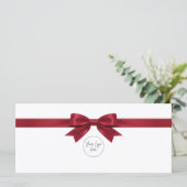 Elegante witte strik logo cadeaubon (Staand voorkant)