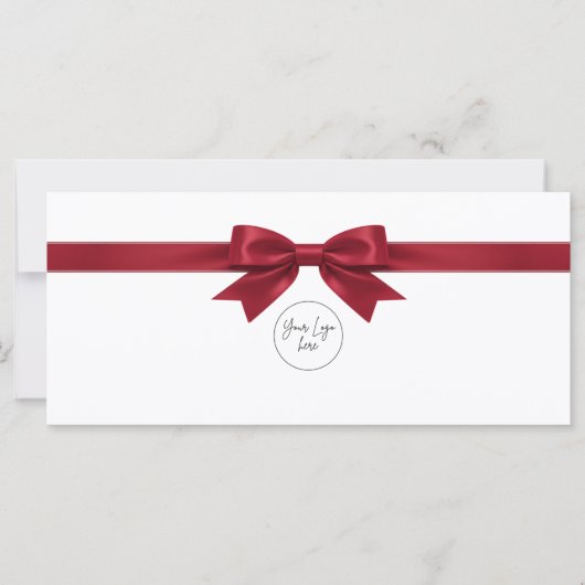 Elegante witte strik logo cadeaubon (Voorkant)
