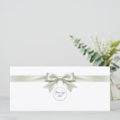 Elegante witte strik logo cadeaubon (Staand voorkant)