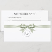 Elegante witte strik logo cadeaubon (Voorkant / Achterkant)