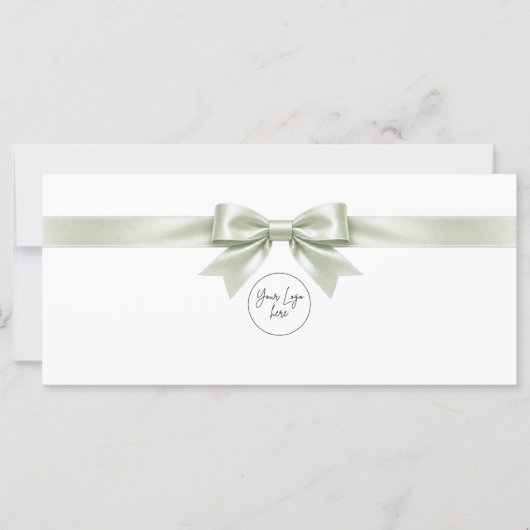 Elegante witte strik logo cadeaubon (Voorkant)