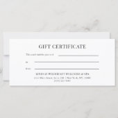 Elegante witte strik logo cadeaubon (Achterkant)