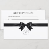 Elegante witte strik logo cadeaubon (Voorkant / Achterkant)