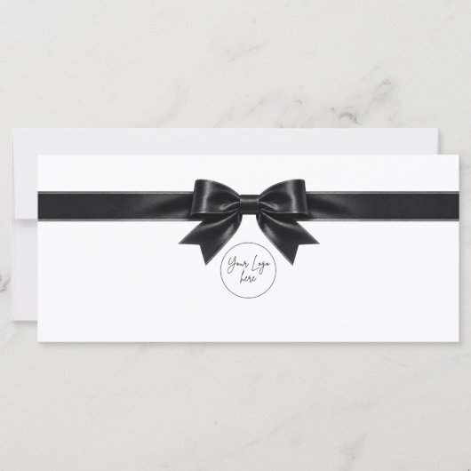 Elegante witte strik logo cadeaubon (Voorkant)