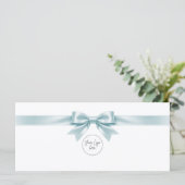 Elegante witte strik logo cadeaubon (Staand voorkant)